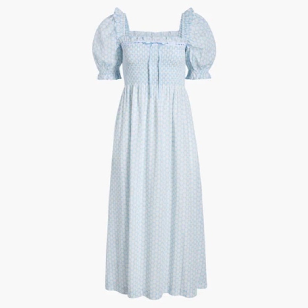 Scarlett Midi Nap Dress - Powder Blue Baroque Shell